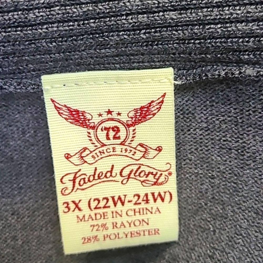 Faded Glory Gray Cardigan Sweater, Size 3X, 22/24W - Picture 7 of 8